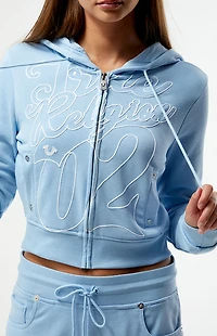 True Religion Shrunken Cropped Zip Up Hoodie