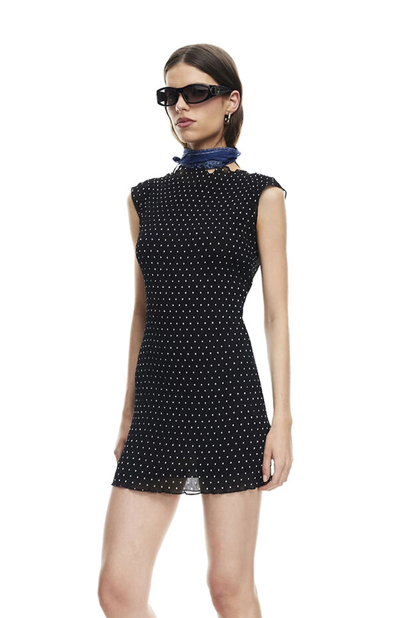 LIONESS Mariner Polka Dot Mini Dress