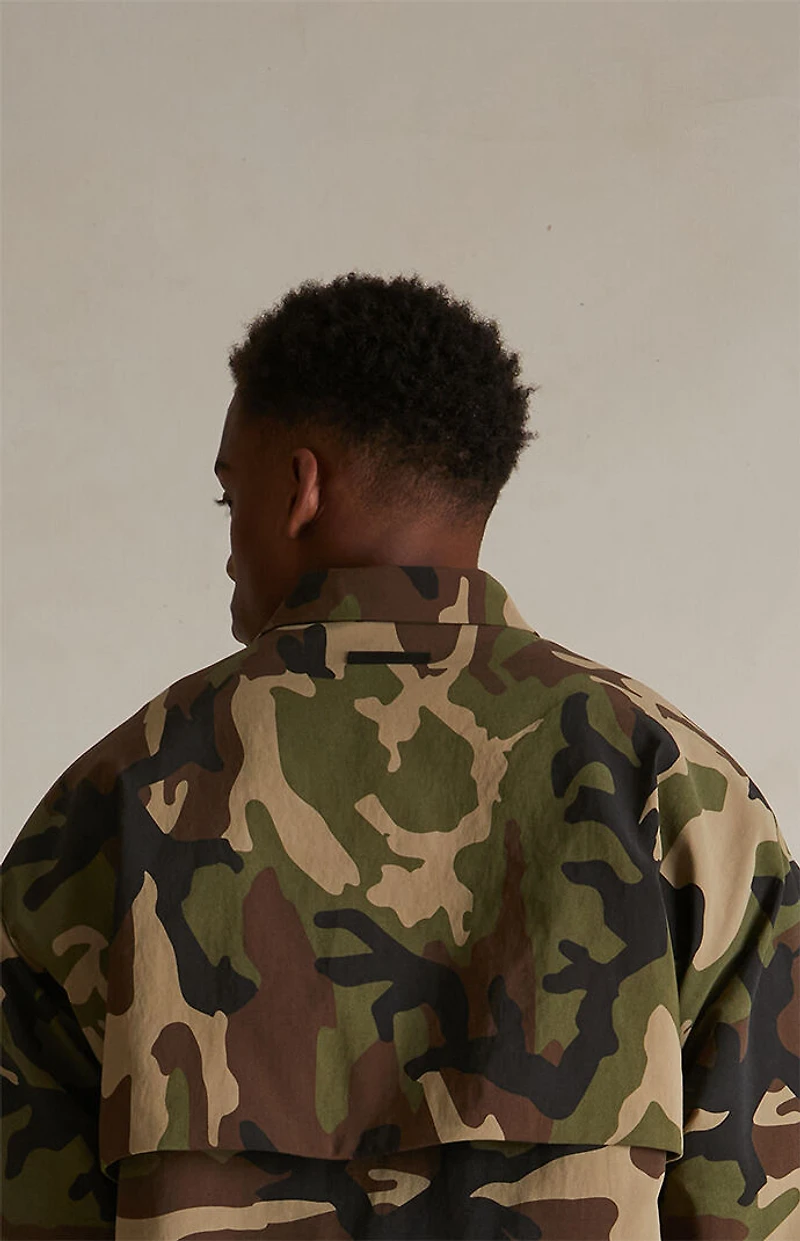 Fear of God ESSENTIALS Woodland Camo Military Nylon Overshirt Jacket