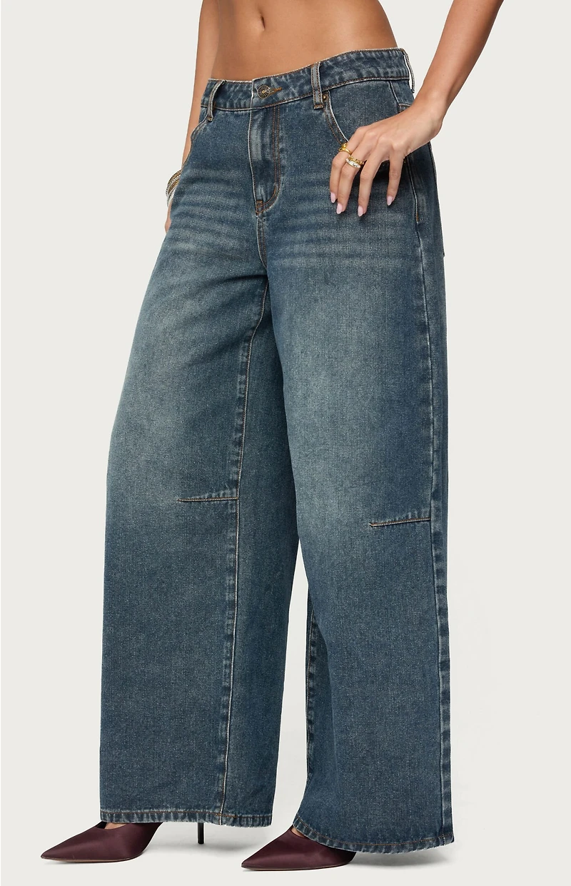 Edikted Santi Low Rise Wide Leg Jeans