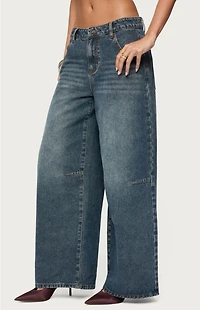 Edikted Santi Low Rise Wide Leg Jeans