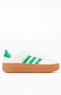 adidas Women's White & Green VL Court Bold Sneakers