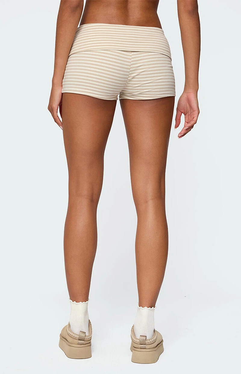 Edikted Kodi Striped Fold Over Shorts