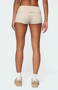 Edikted Kodi Striped Fold Over Shorts