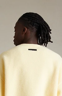 Fear of God ESSENTIALS Garden Yellow Polar Fleece Crew Neck Sweatshirt