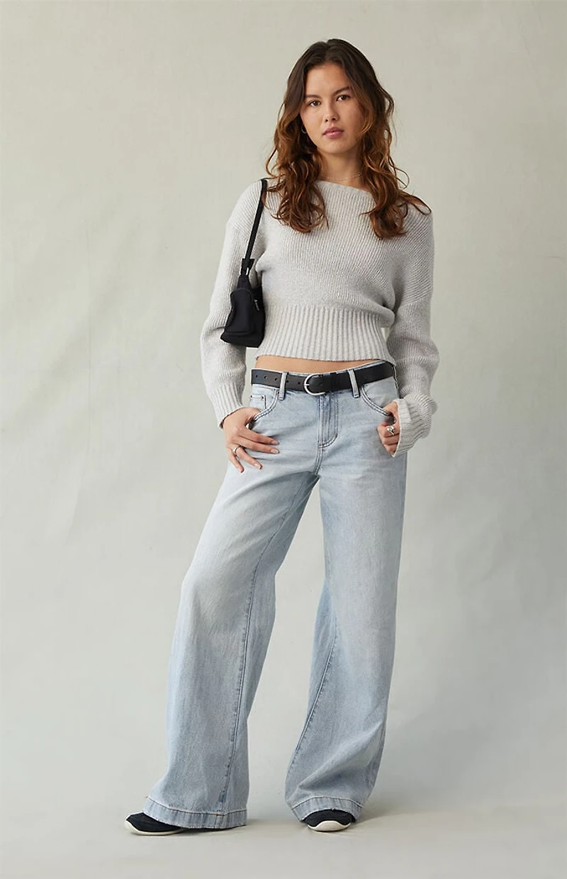 Pacsun Lena Low Rise Super Baggy Jeans Light Blue