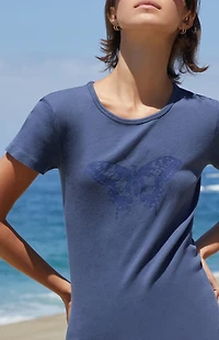 John Galt Navy Hailie Butterfly T-Shirt