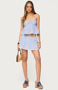 Edikted Dora Strapless Eyelet Babydoll Top