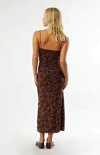 Your Favorite Hazel Burnout Velvet Floral Midi Dress