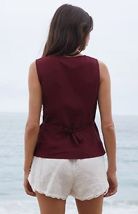 John Galt Burgundy Rafaela Top