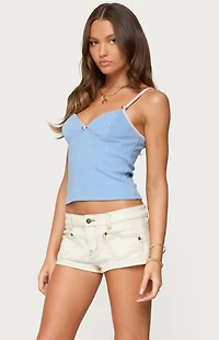 Edikted Cosette Pointelle Cupped Tank Top