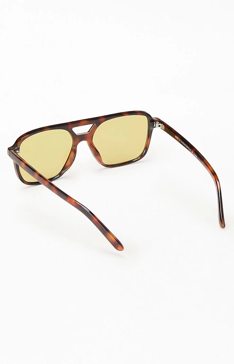 Pacsun Tortoiseshell Violette Plastic Aviator Sunglasses