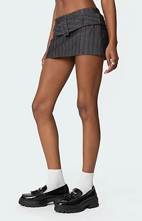 Edikted Textured Buckled Mini Skort