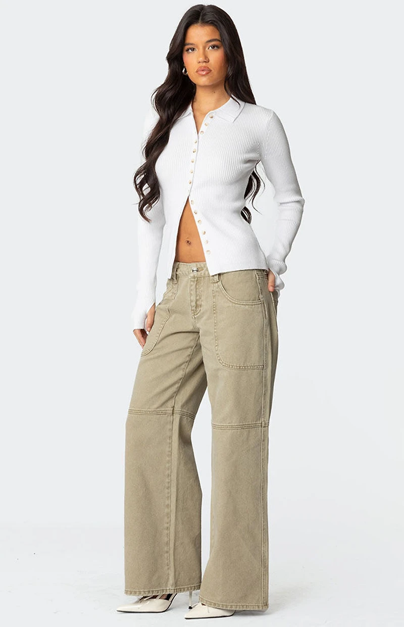 Edikted Mirielle Ribbed Knit Cardigan