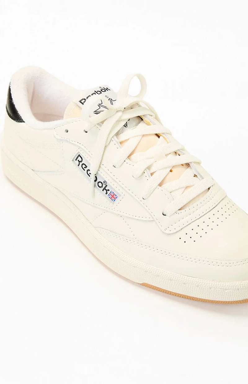 Reebok Off White & Black Club C 85 Vintage Shoes