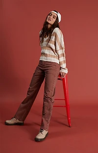 Pacsun Eco Brown Flower Patch Boyfriend Jeans