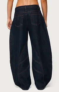 Edikted Double Pocket Low Rise Barrel Jeans