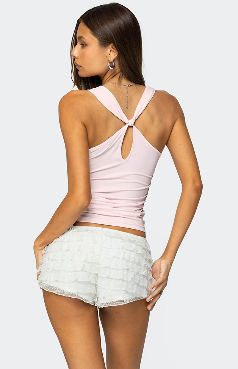 Edikted Liza Knotted Cowl Neck Top