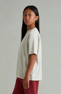 Fear of God ESSENTIALS Kids Heather Oatmeal Classic Short Sleeve T-Shirt