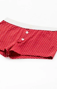 John Galt Red Polka Dot Pajama Boyshorts