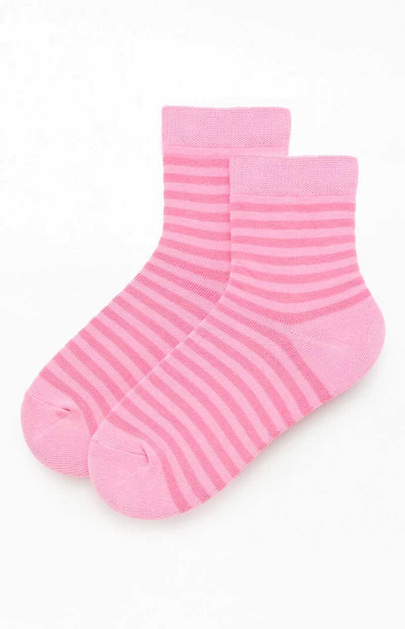 John Galt Pink Striped Ankle Socks