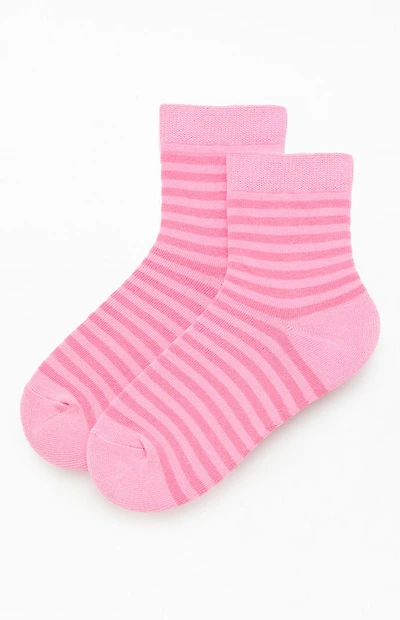 John Galt Pink Striped Ankle Socks
