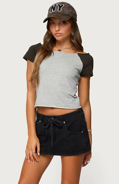 Edikted Liva Contrast Raglan T-Shirt