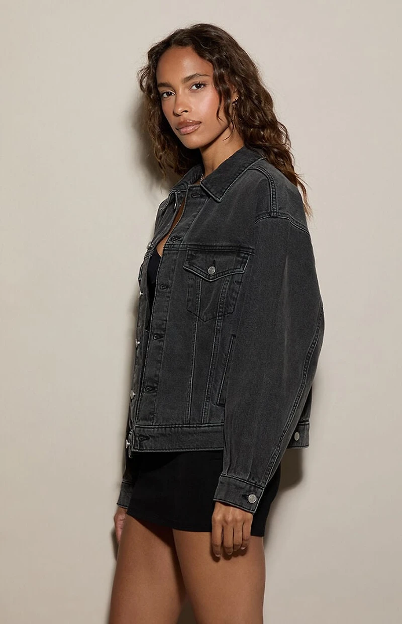 Pacsun Black Oversized Jean Trucker Jacket