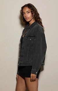 Pacsun Black Oversized Jean Trucker Jacket