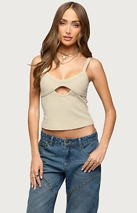 Edikted Karin Cut Out Ribbed Tank Top