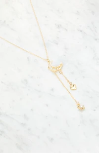 LA Hearts Moon Pendant Necklace