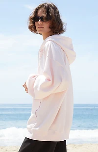 John Galt Pink Christy Full Zip Oversized Hoodie