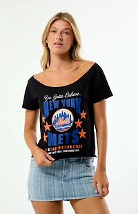 WILD COLLECTIVE x MLB NY Mets Off-The-Shoulder T-Shirt