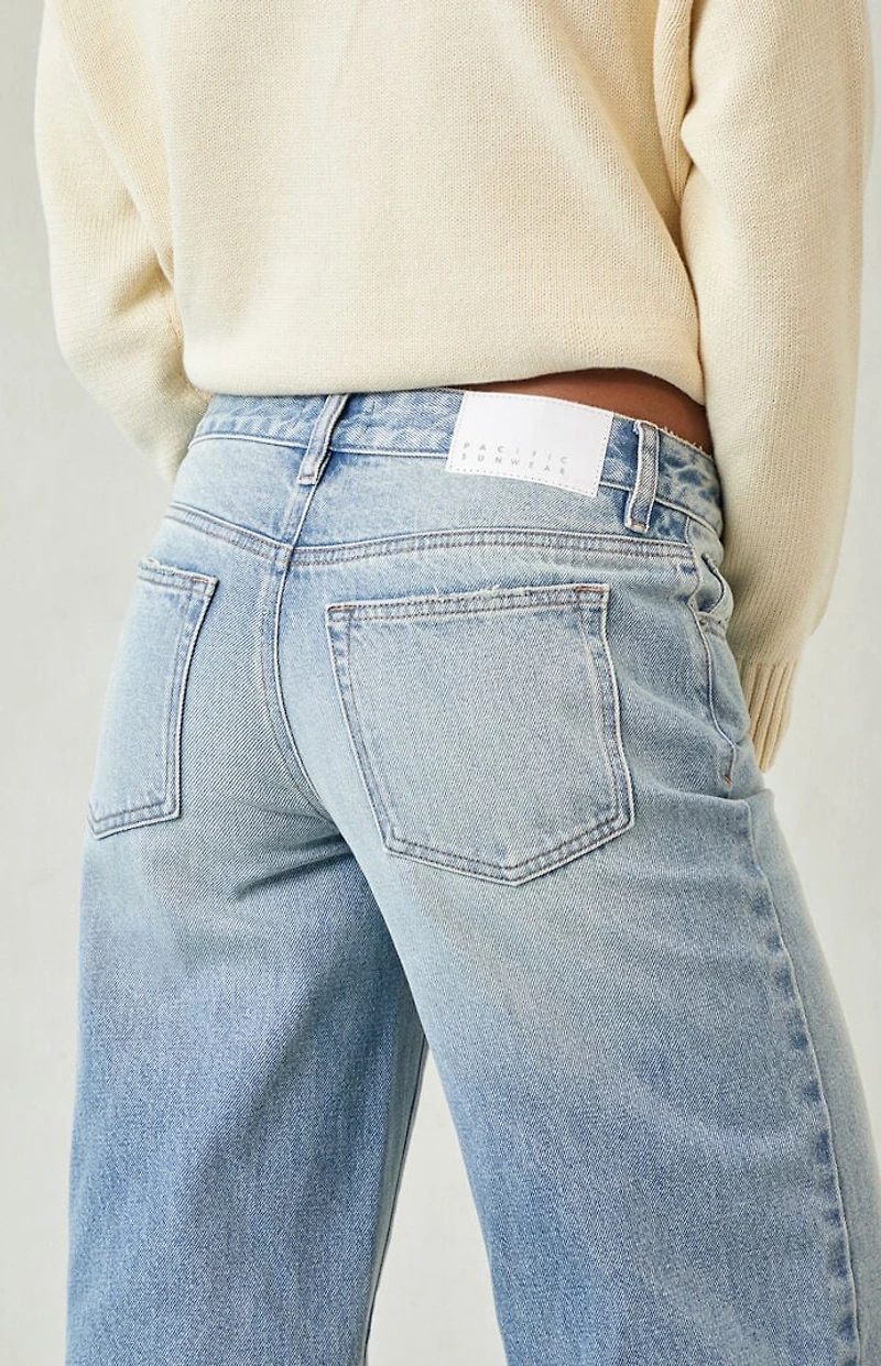 Pacsun Casey Low Rise Baggy Jeans Light Blue Tinted