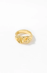 Pacsun Gold Hammered Ring