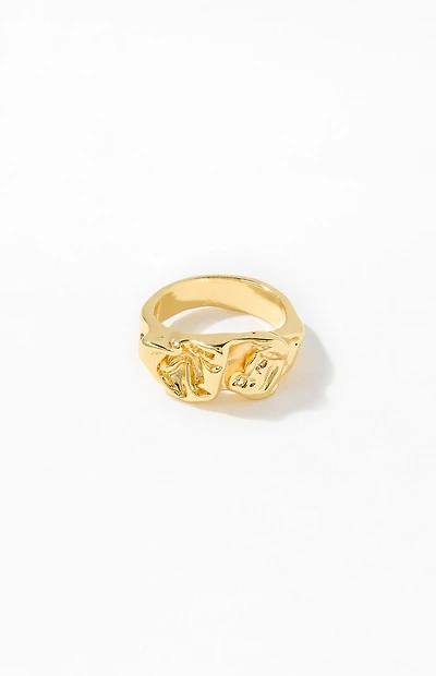 Pacsun Gold Hammered Ring