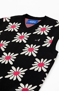 Awake NY Checkered Floral Sweater Vest