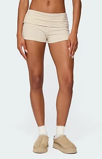 Edikted Kodi Striped Fold Over Shorts