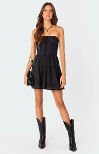 Edikted Liora Lacey Cotton Mini Dress
