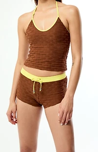 Goldie Brown Textured Naya Swim Shorts