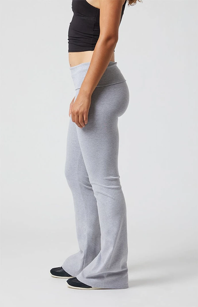 PAC 1980 Active Fold-Over Waistband Flare Yoga Pants