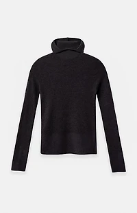 Fear of God ESSENTIALS Women's Jet Black Waffle Knit Tight Hooded Sweater