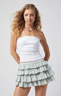 Beverly and Beck Gingham Ruffle Micro Mini Skort