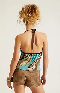 Third Charm Xandra Tiger Cowl Neck Top