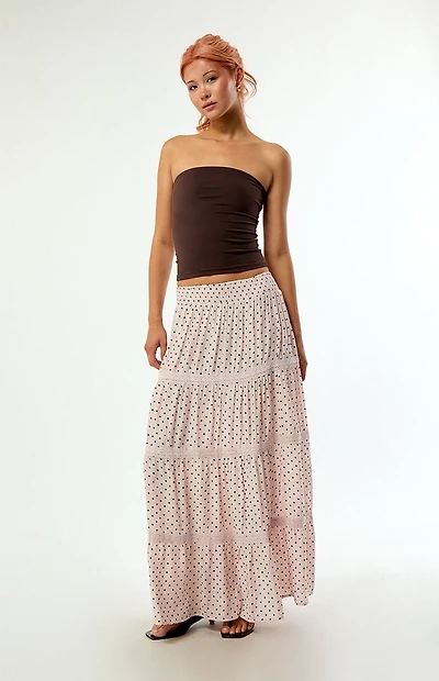 Daisy Street Polka Dot Maxi Skirt