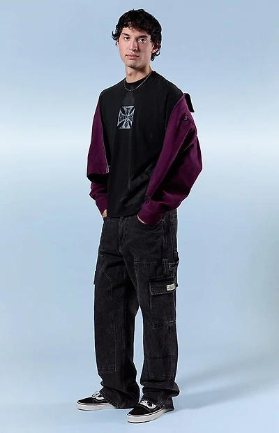 Pacsun Dylan Baggy Jeans Cargo Carpenter Faded Black