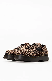 Dr Martens Women's Buzz 5 Eye Textured Leather Leopard Shoes