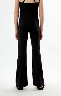 PAC 1980 Kids WHISPER Active Black Crossover Flare Yoga Pants
