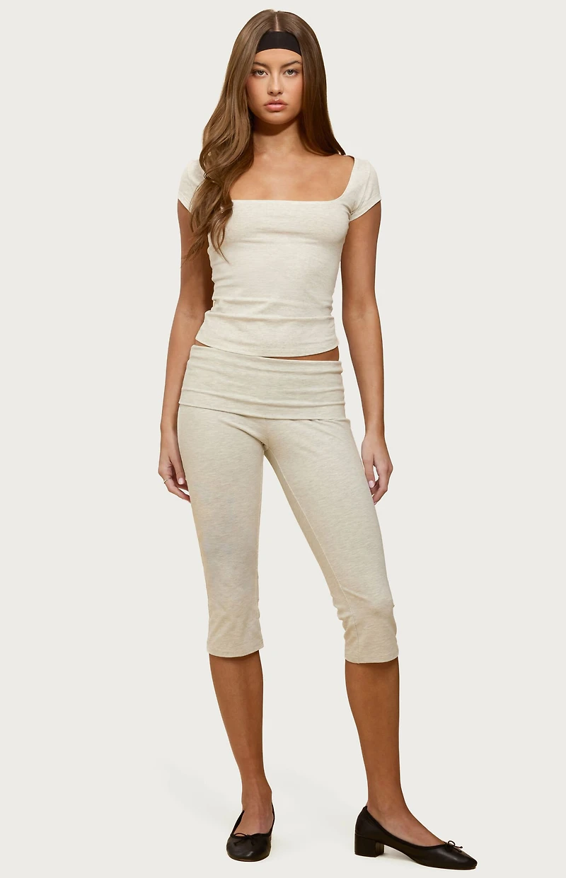 Edikted Rocio Foldover Capri Pants