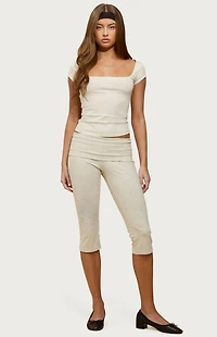 Edikted Rocio Foldover Capri Pants